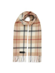 LAMSWOOL SCARF CAMEL CHECK